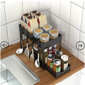 Багатофункціональний кухонний органайзер з висувним ящиком для зберігання універсальний дворівневий