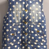 Теплая джинсовая жилетка на холофайбере 44