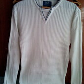 Easy білосніжний пуловер в рубчик 100% - котон роз. М Відмінний стан. Багато лотів