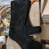 Круті сапоги натуральний замш,підошва зручна поліуретанан