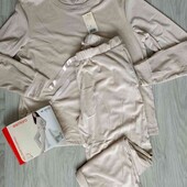 Esmara брендовый теплый велюровый домашний костюм цвет нюдовый размер евро 40/42