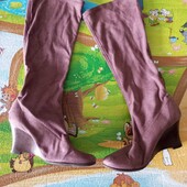 Шкіряні нубук замш високі жіночі чоботи панчохи на високому підборі танкетке. Кожаные нубук замш выс