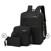 Рюкзак міський 3в1 Backpack 9018 дорожній комплект чорний