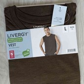 Livergy брендовая мужская новая футболка цвет шоколад меланж размер евро 52/54