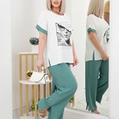 Чудесный коттоновый костюмчик с интересной спинкой р 48/62