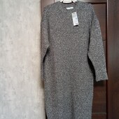 Брендовое новое трикотажное теплое платье-свитер р.12-14.