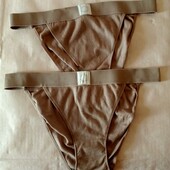 2 шт! Трусики сліпи розмір М кофейні в рубчик (нюанс). женские трусы 8677