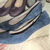 Soleflex 38p замшеві туфлі на танкетці еспадрільї 24 см