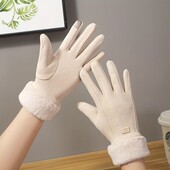 Стильні, мякенькі рукавиці на утеплені, колір-бежевий