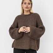 Трендовий светр оверсайз в шоколадному кольорі від H&M, розмір L.