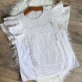 Котонова ошатна блуза з рюшами, S