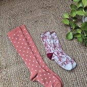 Підколінки в горошок + квіткові шкарпетки, 38-40р