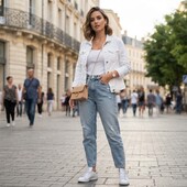 Брендовая белая джинсовая куртка Zara / Базовый стильный деним