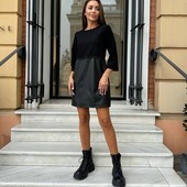 New Fashion! Вельвет та еко шкіра! Сукня жіноча, розмір 46/48