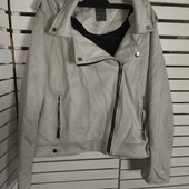 Primark uk20 світло сіра куртка косуха штучна замша
