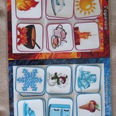 игра на липучках, картинки, карточки горячее и холодное, логика, моторика