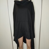 Чорний худі з подовженою спинкою Emery rose 4XL Пог - 72
