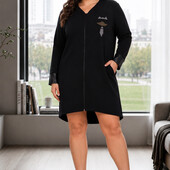 Жіноча турецька сукня-туніка на блискавці (Plus Size / Oversize)