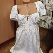 Белоснежне коттонове платтячко)))розмер 10/38