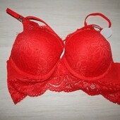 Бюстгальтер червоний 75в пуш ап primark