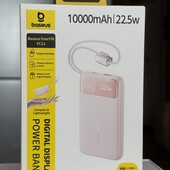 Новый павербанк Baseus на 10000 mAh 22.5W.быстрая зарядка, встроенный кабель, легкий вес
