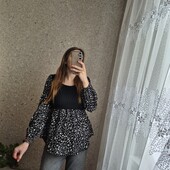 Прекрасна комбінована блуза - светрик ✨ Без дефектів ✨ М