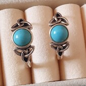 Серебряные серьги кольца проба 925