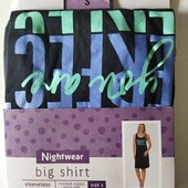 Нічна бавовняна сорочка чорна you are perfect nightwear s